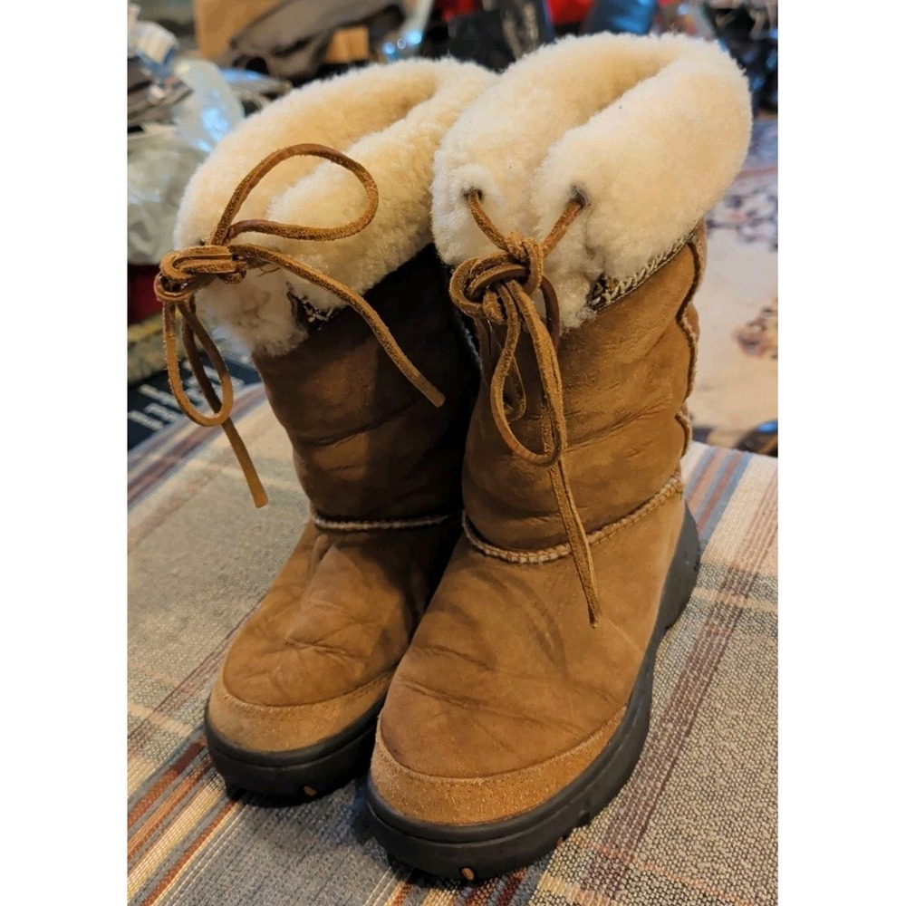 UGG Ultimate Cuff Suede Sheepskin Boots, Pre-owned, Women's Size 5